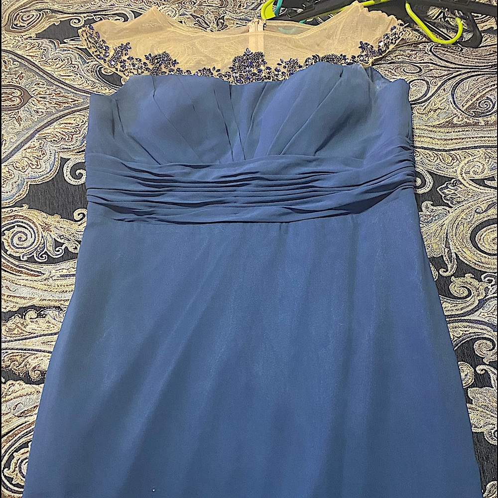 Long blue formal dress